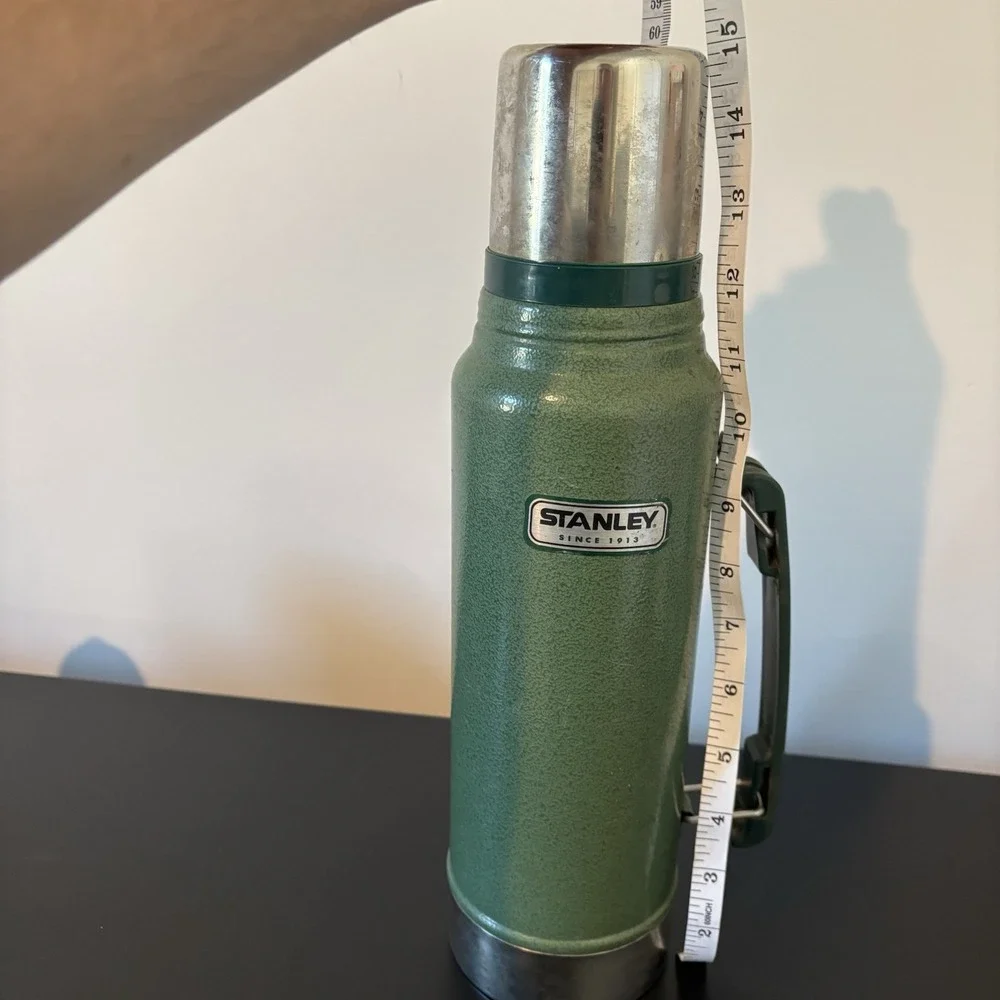 Vintage Stanley 1.1 Quart Stainless Steel Vacuum Sealed Bottle Thermos 14" tall - Picture 6 of 6